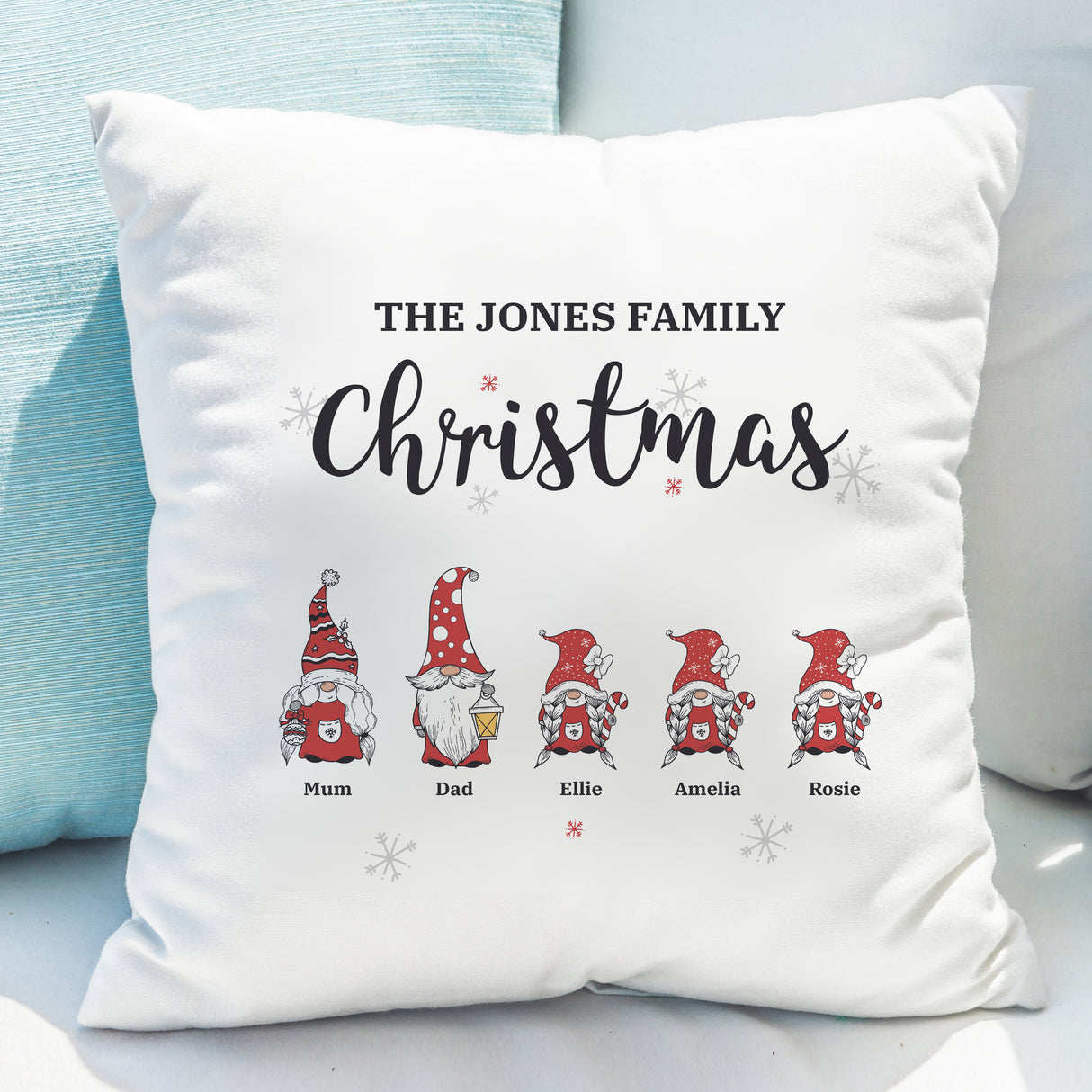 Personalised Gonk Family Christmas Cushion - Cushions at Gift Moments