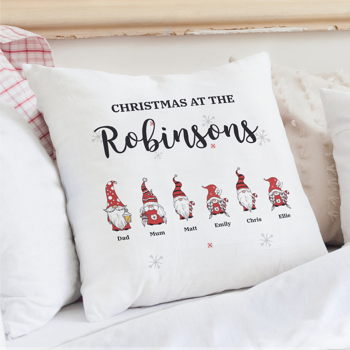 Personalised Gonk Family Christmas Cushion - Cushions at Gift Moments