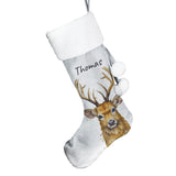 Personalised Stag Silver Grey Stocking - Christmas Stockings at Gift Moments