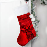 Personalised Stag Red Stocking - Christmas Stockings at Gift Moments