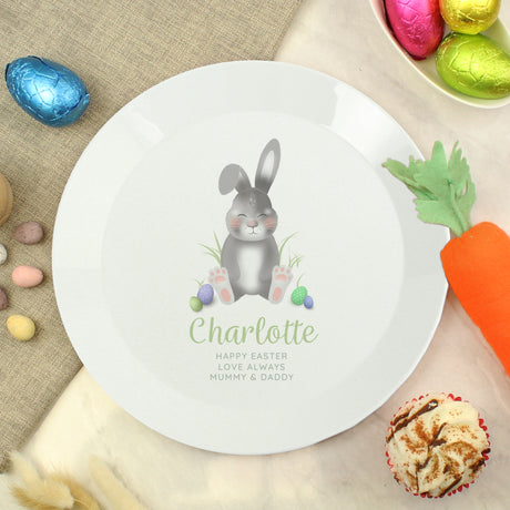 Personalised Easter Bunny Plastic Plate Default Title - Plates at Gift Moments