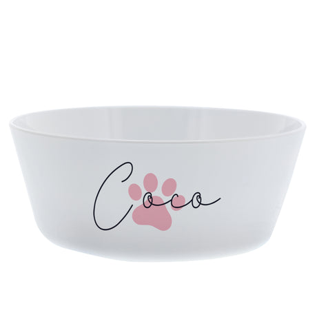 Personalised Pink Paw Print Cat Bowl - Pet Products at Gift Moments