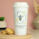 Personalised Bee Insulated Travel Cup - Travel Mugs at Gift Moments