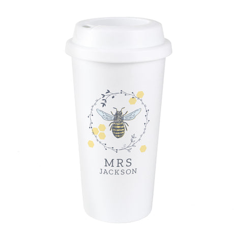 Personalised Bee Insulated Travel Cup - Travel Mugs at Gift Moments