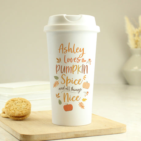 Personalised Pumpkin Spice Travel Mug - Travel Mugs at Gift Moments