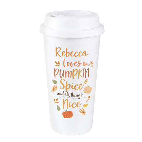 Personalised Pumpkin Spice Travel Mug - Travel Mugs at Gift Moments