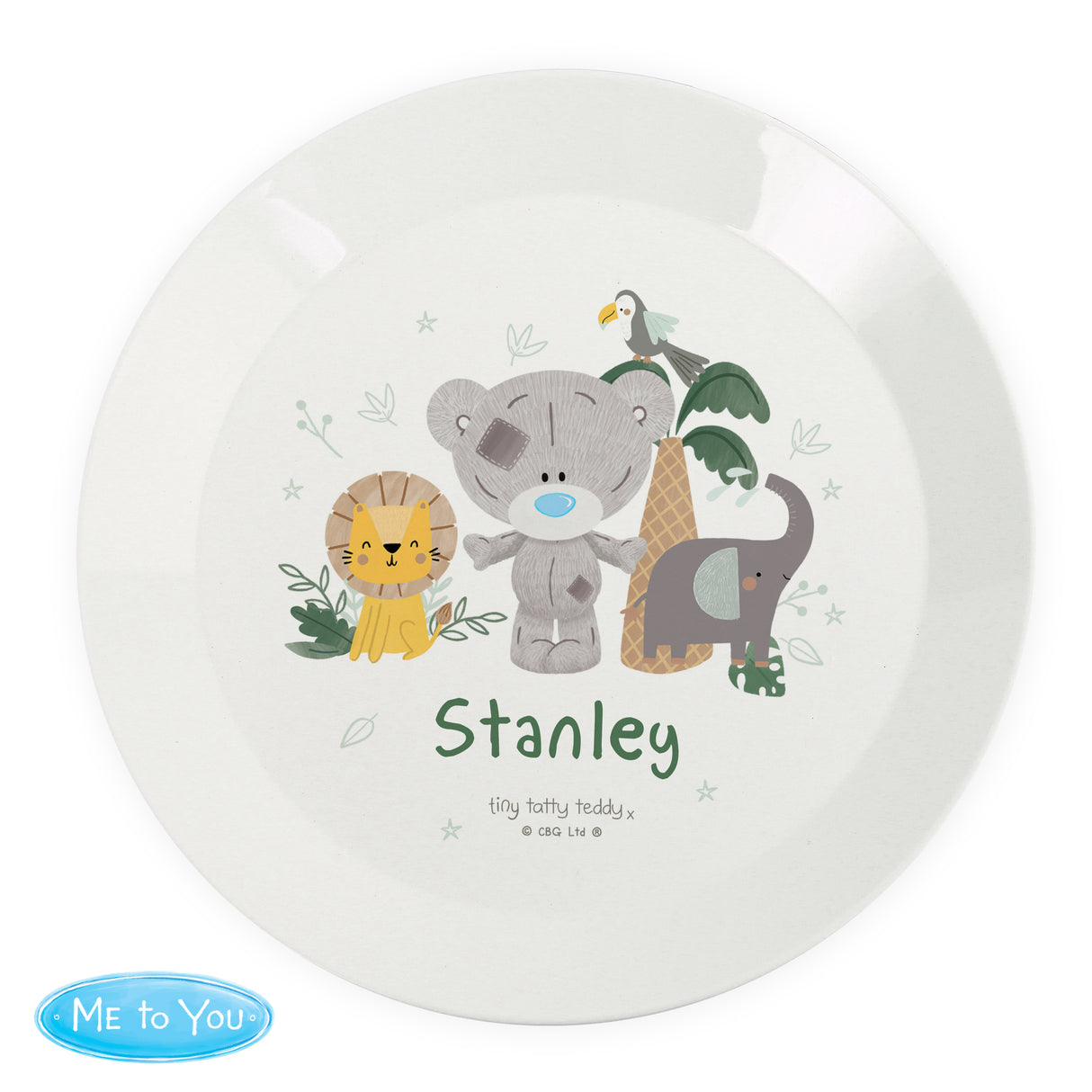 Personalised Tiny Tatty Teddy Jungle Animals Plate: 5 - Plates