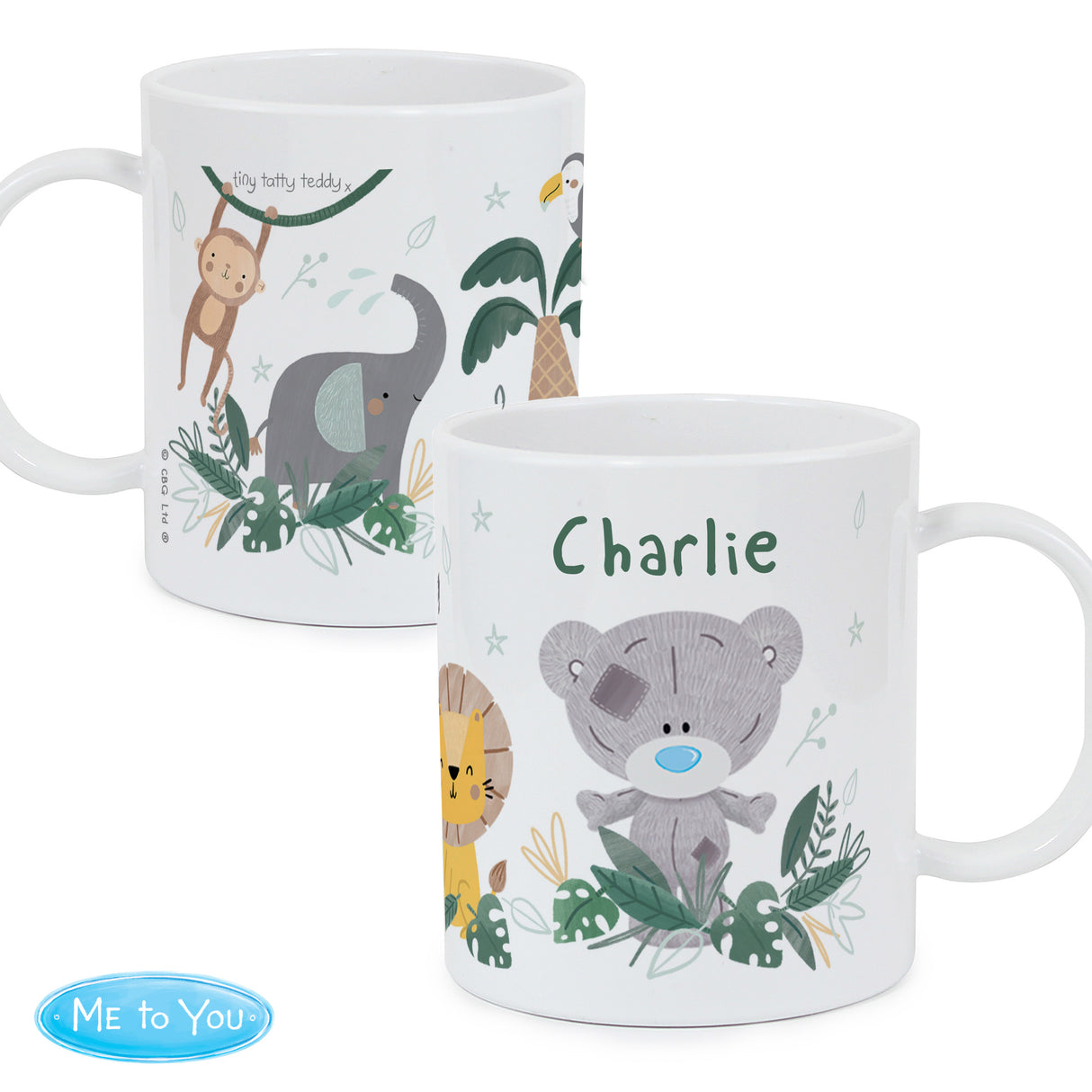 Personalised Tiny Tatty Teddy Jungle Animals Mug: 4 - Plastic Mugs