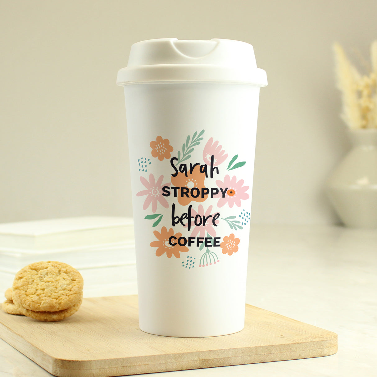 Personalised Floral Travel Mug - Travel Mugs at Gift Moments