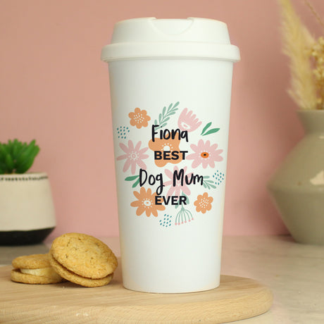 Personalised Floral Travel Mug - Travel Mugs at Gift Moments