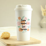 Personalised Floral Travel Mug - Travel Mugs at Gift Moments