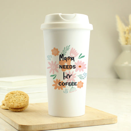 Personalised Floral Travel Mug - Travel Mugs at Gift Moments