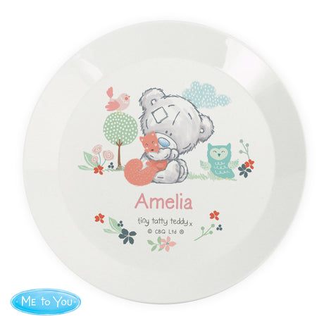 Personalised Tiny Tatty Teddy Woodland Animal Plate: 4 - Plates