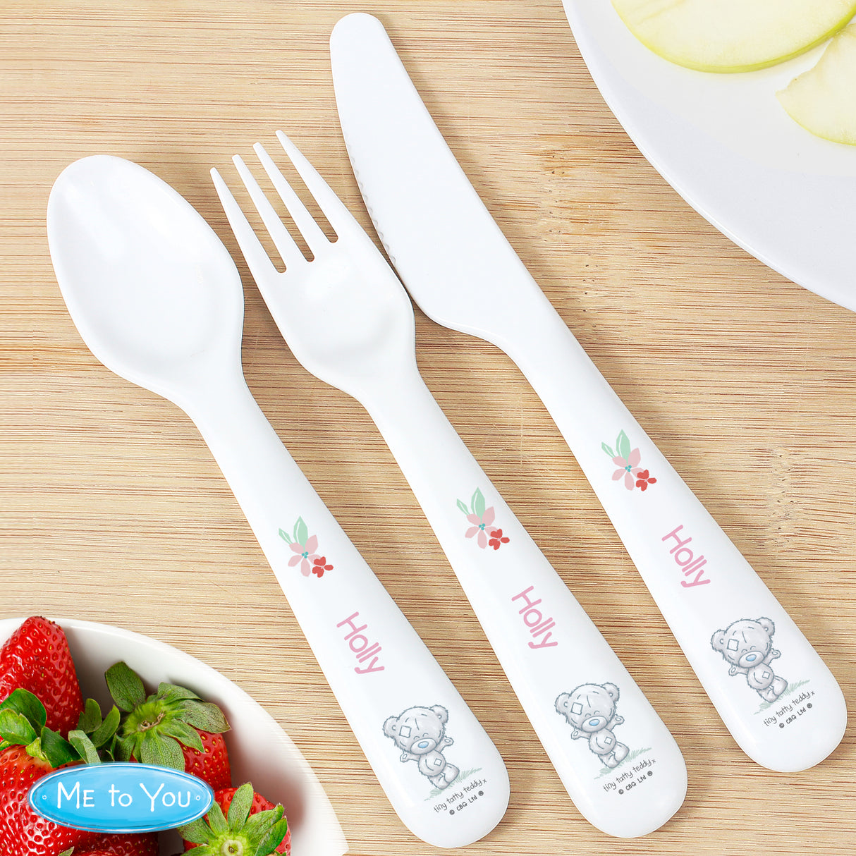 Personalised Tiny Tatty Teddy Woodland Animal Cutlery Set: 1 - Cutlery Sets