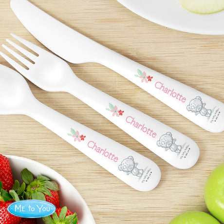 Personalised Tiny Tatty Teddy Woodland Animal Cutlery Set: 4 - Cutlery Sets