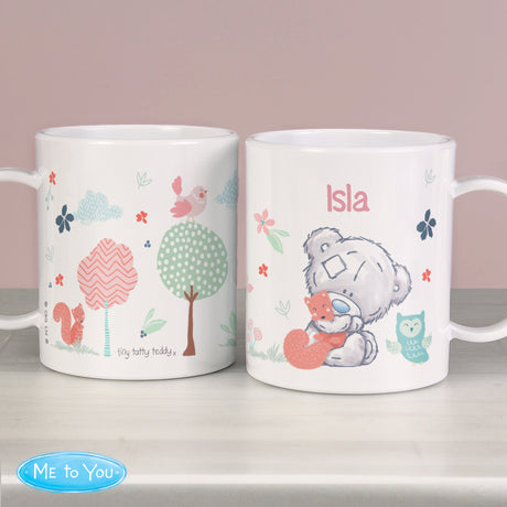 Personalised Tiny Tatty Teddy Woodland Animal Mug: 1 - Plastic Mugs