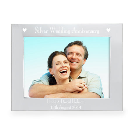 Personalised Silver Anniversary 5x7 Photo Frame: 2 - Photo Frames By Gift Moments