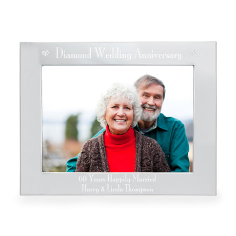 Personalised Silver Diamond Anniversary Photo Frame: 2 - Photo Frames By Gift Moments