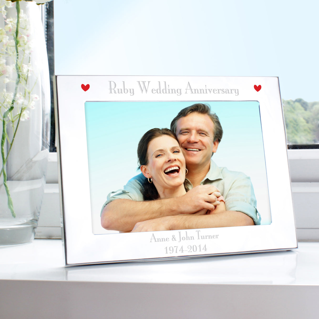 Personalised 5x7 Ruby Anniversary Landscape Photo Frame Default Title - Photo Frames at Gift Moments