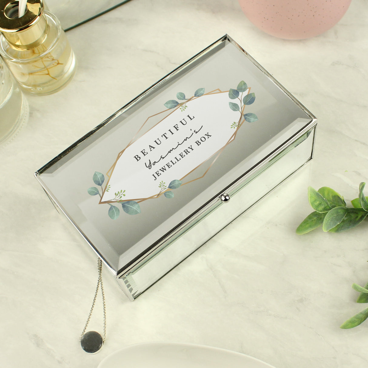 Personalised Botanical Mirrored Jewellery Box - Jewellery Boxes at Gift Moments