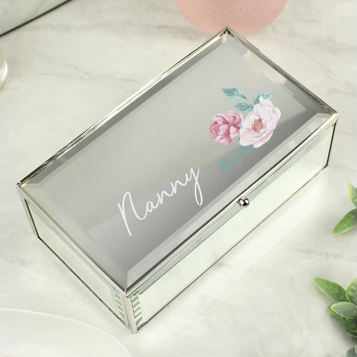 Personalised Floral Mirrored Jewellery Box: 4 - Jewellery Boxes By Gift Moments