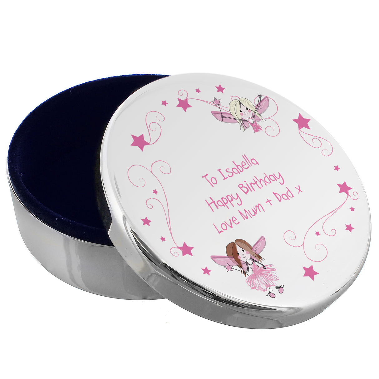 Personalised Fairy Round Trinket Box - Trinket Boxes at Gift Moments