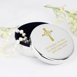 Personalised Gold Cross Trinket Box - Ideal For Rosary Beads Default Title - Trinket Boxes at Gift Moments