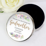 Personalised Godmother 'Floral Watercolour' Round Trinket Box Default Title - Trinket Boxes at Gift Moments