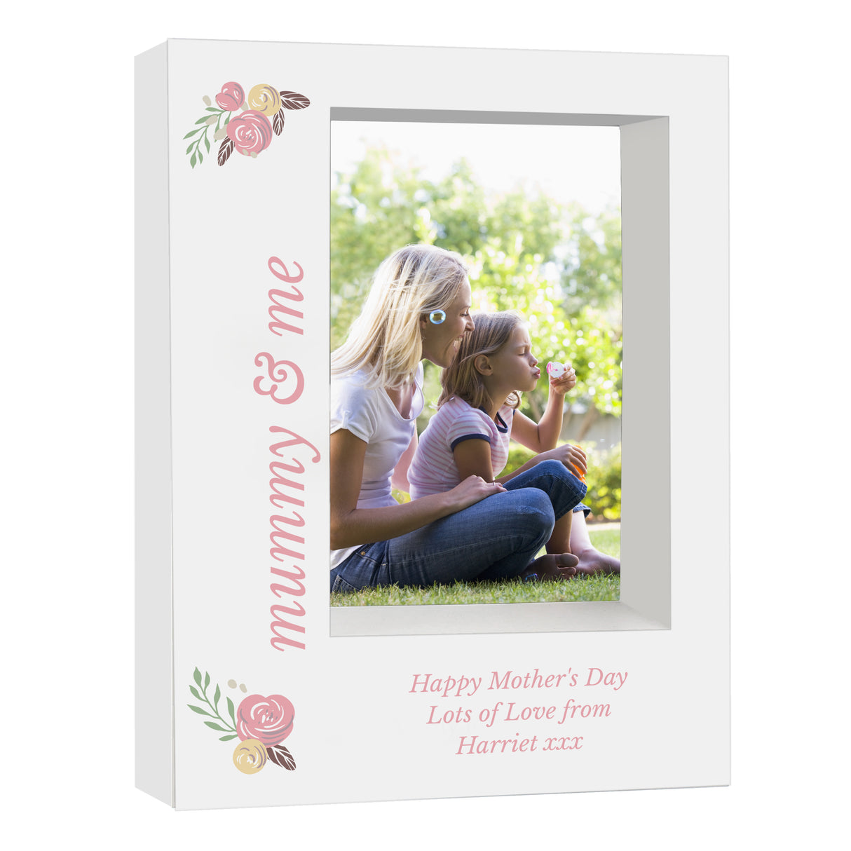 Personalised Floral 5x7 Box Photo Frame: 2 - Photo Frames By Gift Moments