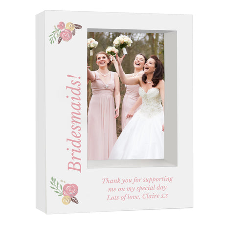 Personalised Floral 5x7 Box Photo Frame: 6 - Photo Frames By Gift Moments