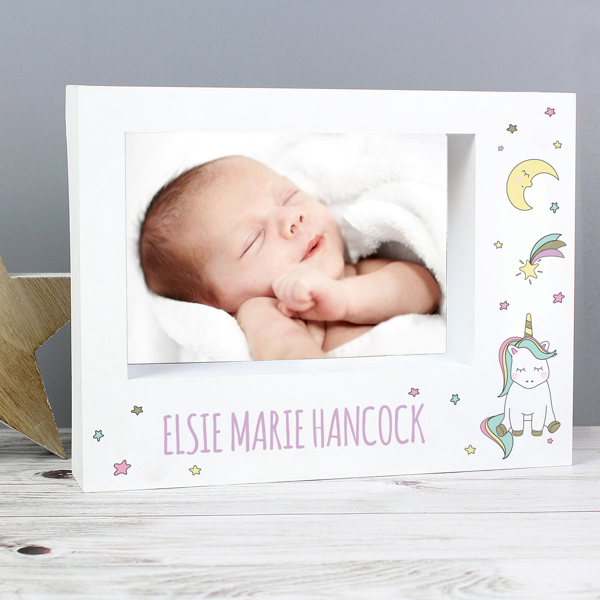 Personalised Baby Unicorn Box Photo Frame: 1 - Photo Frames By Gift Moments