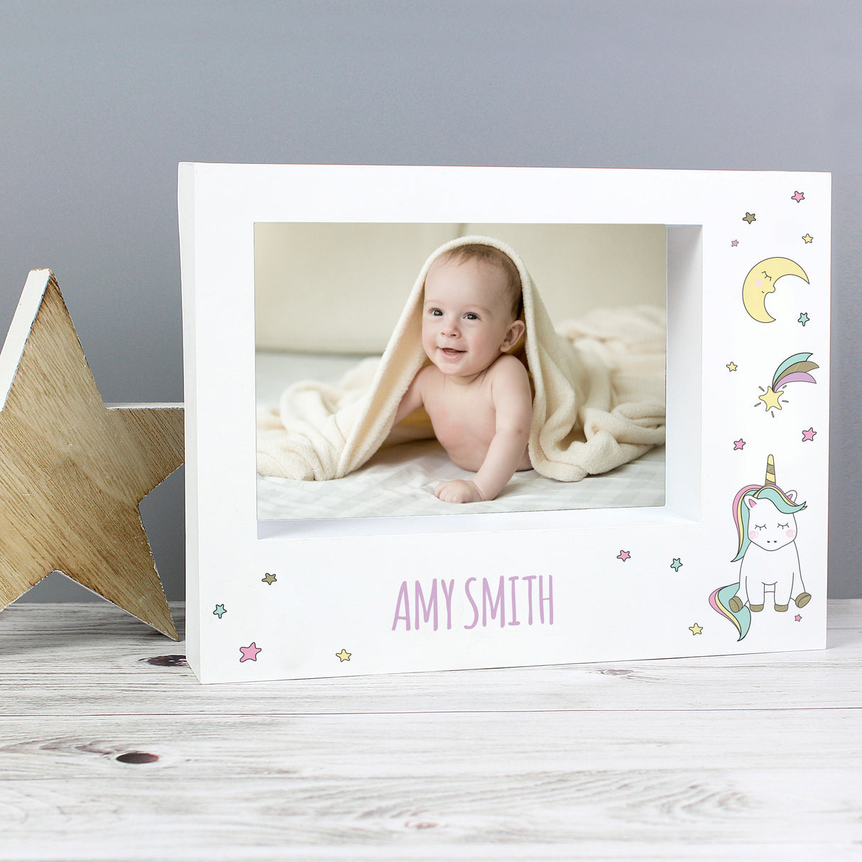 Personalised Baby Unicorn Box Photo Frame: 3 - Photo Frames By Gift Moments