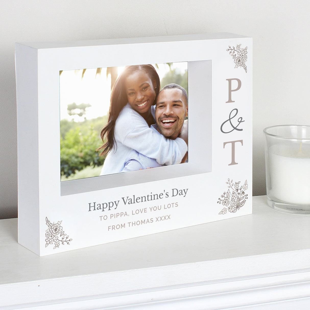 Personalised Couples Initials 5x7 Landscape Box Photo Frame Default Title - Photo Frames at Gift Moments