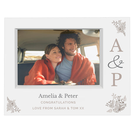 Personalised Couples Initials 5x7 Landscape Box Photo Frame - Photo Frames at Gift Moments