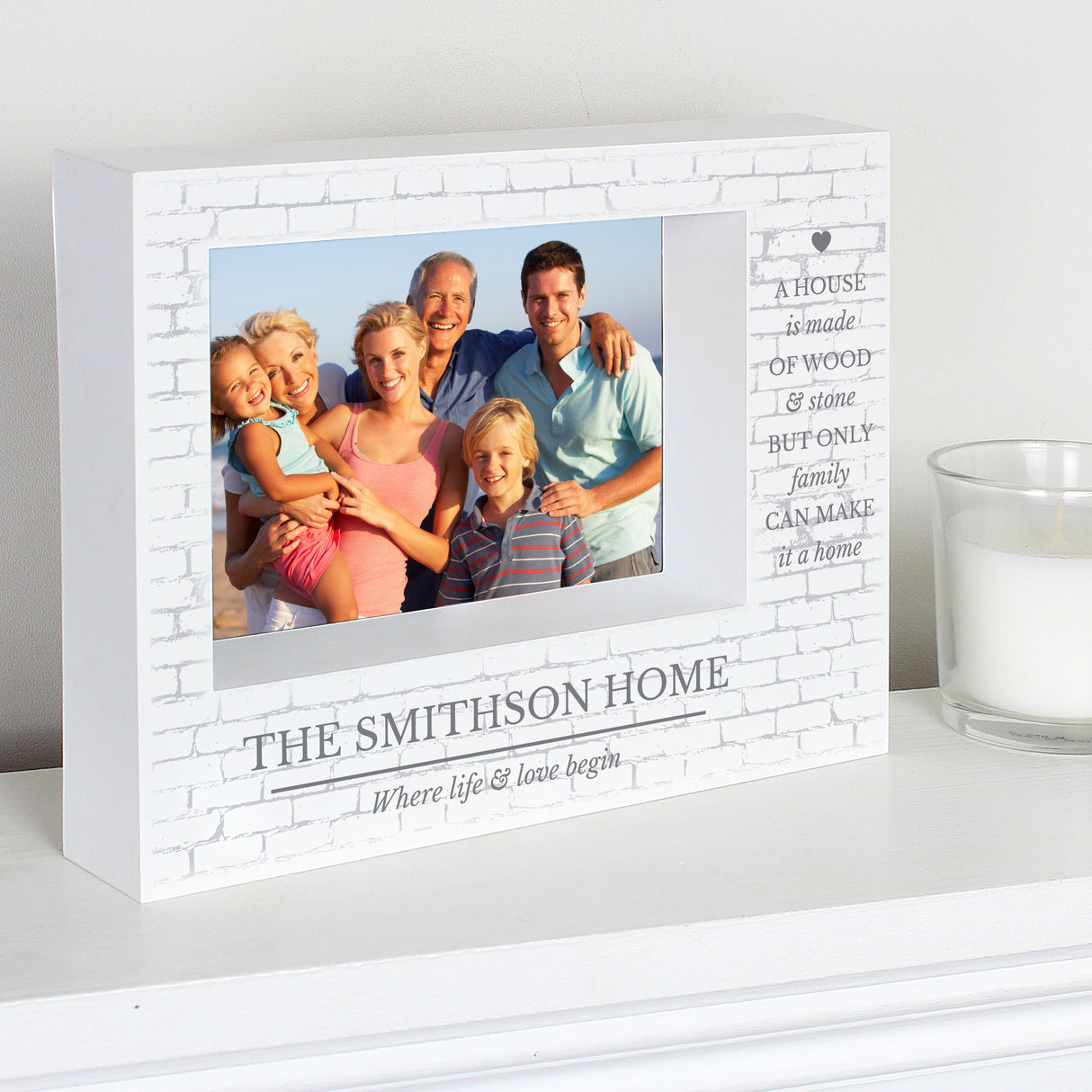 Personalised Family Landscape Box Photo Frame: 3 - Photo Frames By Gift Moments