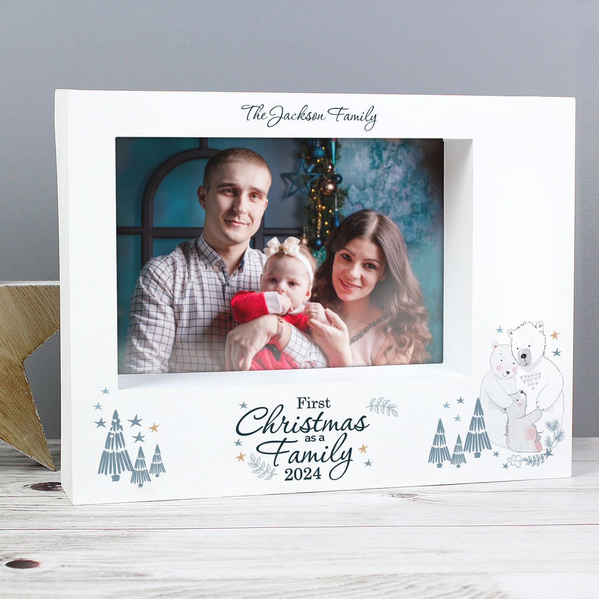 Personalised Polar Bear '1st Christmas As A Family' Photo Frame - Photo Frames at Gift Moments