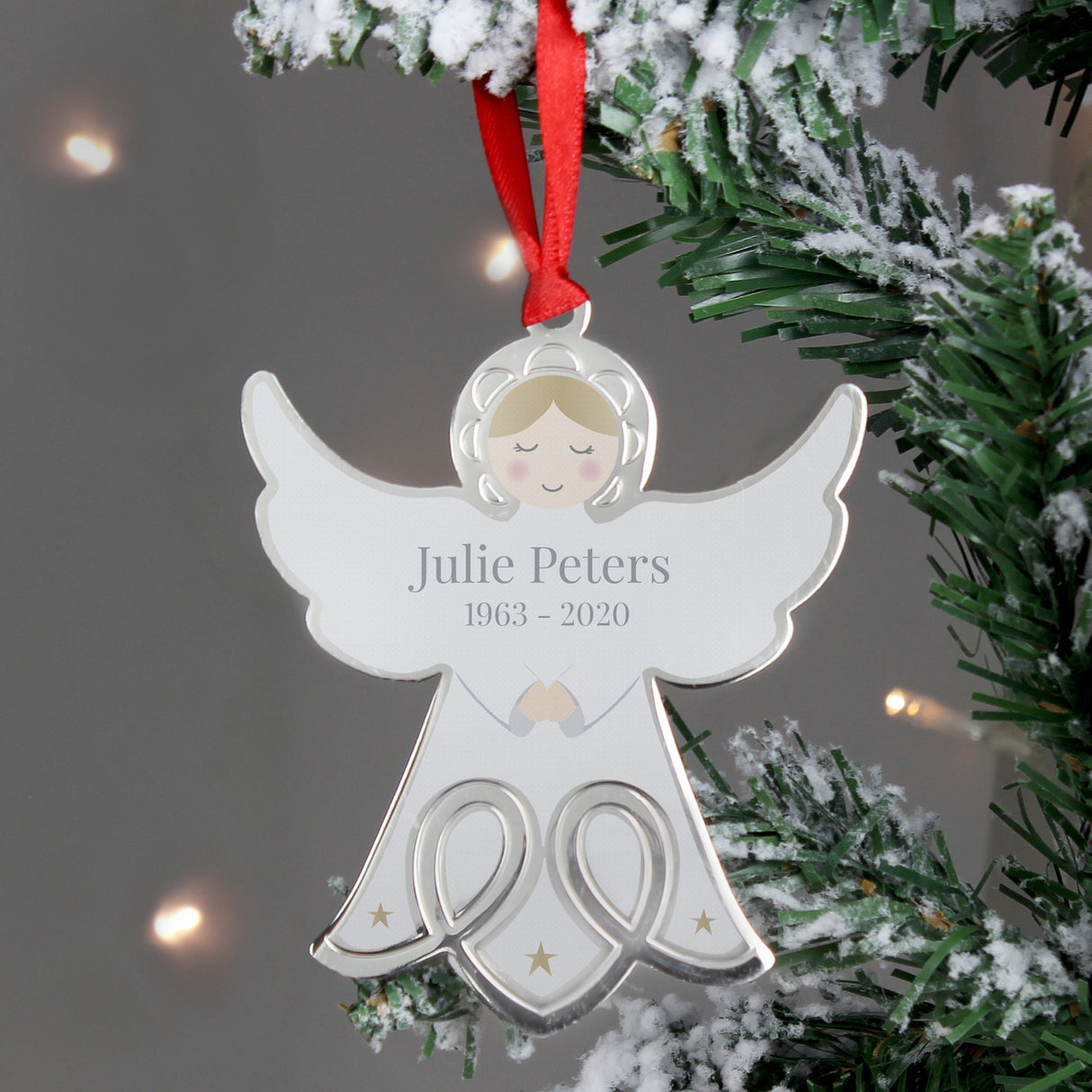 Personalised Memorial Angel Metal Decoration Default Title - Christmas Decorations at Gift Moments