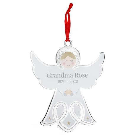 Personalised Memorial Angel Metal Decoration - Christmas Decorations at Gift Moments