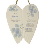 Personalised Forget Me Not Memorial Ceramic Wings - Memorials at Gift Moments