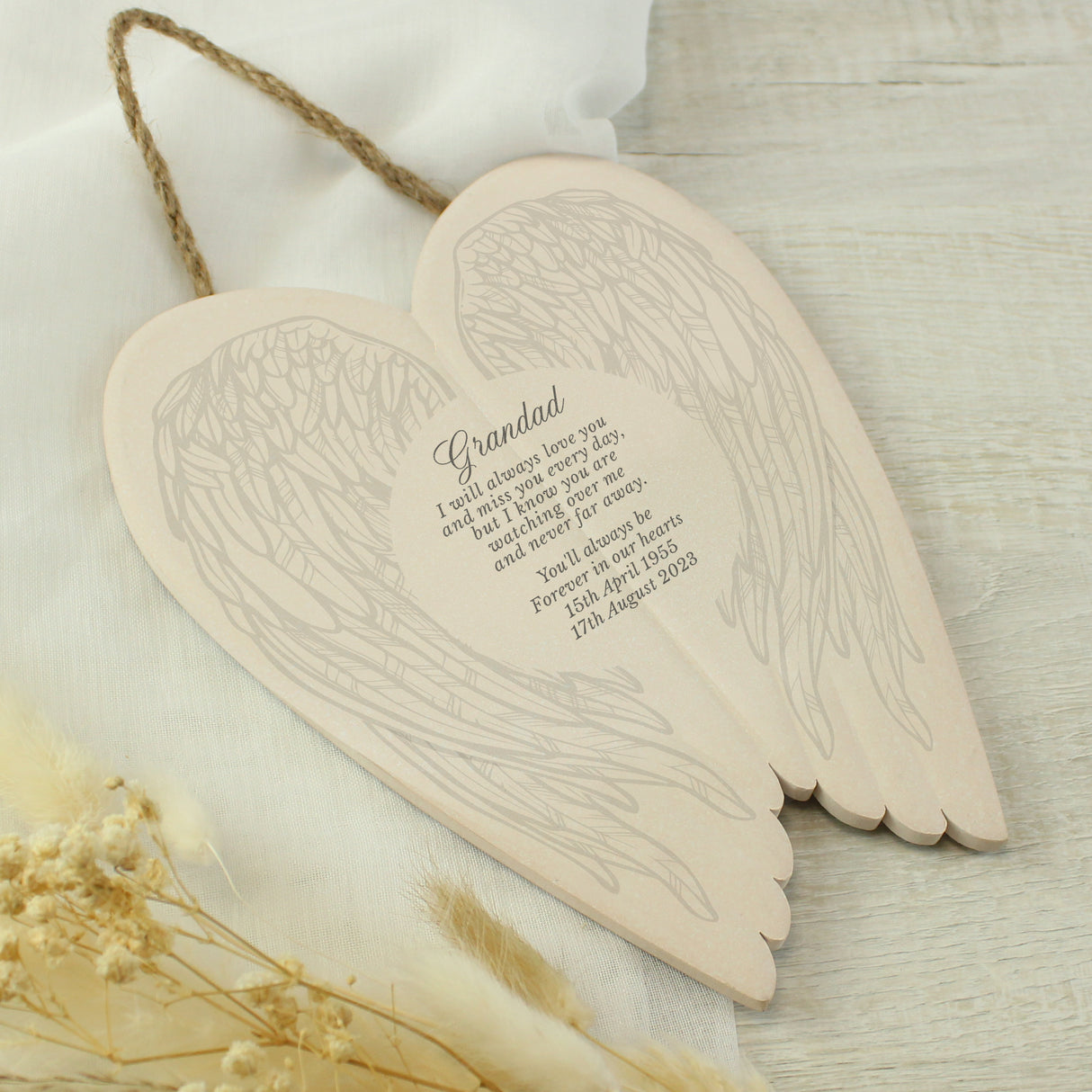 Personalised In Loving Memory Ceramic Wings - Memorials at Gift Moments