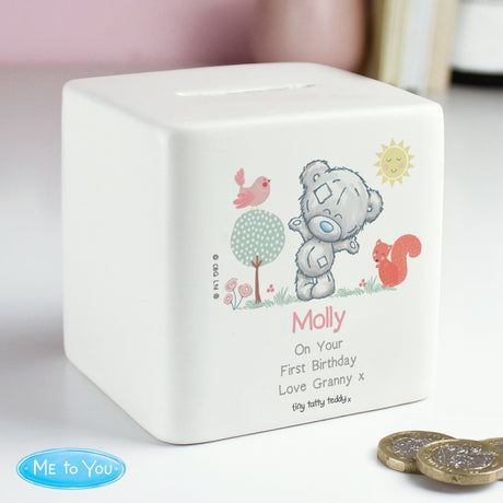 Personalised Tiny Tatty Teddy Woodland Animal Money Box: 4 - Money Boxes