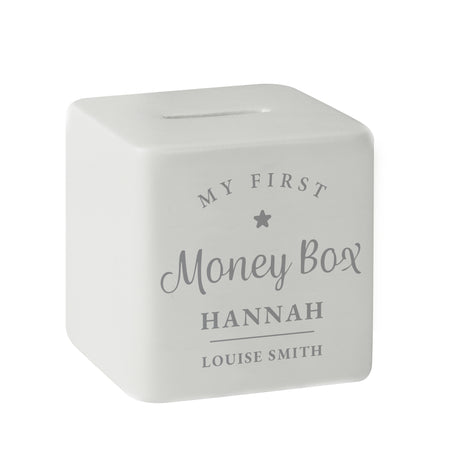 Personalised My First Ceramic Square Money Box - Money Boxes at Gift Moments