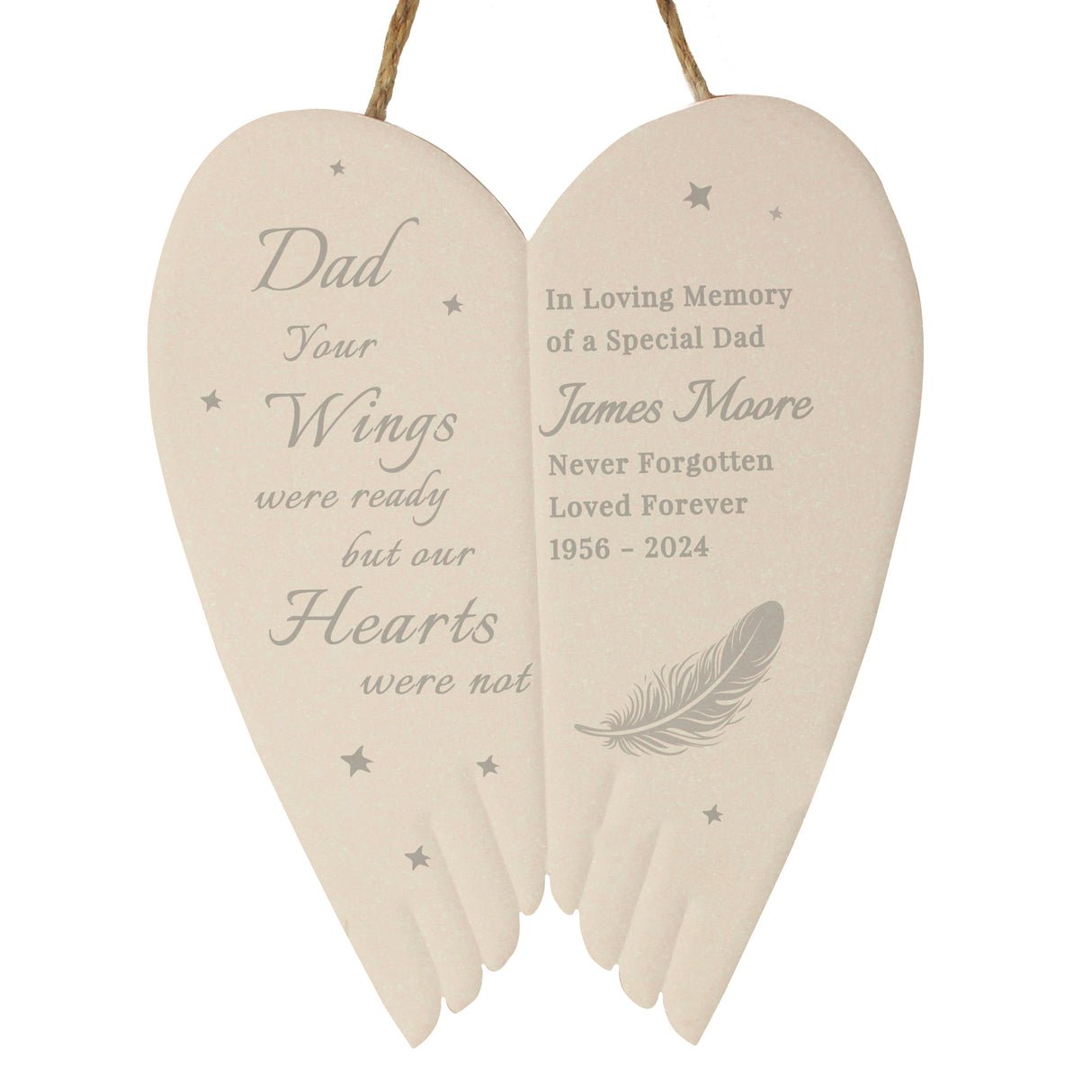 Personalised Memorial Angel Wings Hanging Ornament - Ornaments at Gift Moments