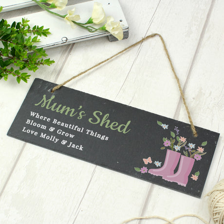 Personalised Floral Garden Slate Sign - Signs & Plaques at Gift Moments