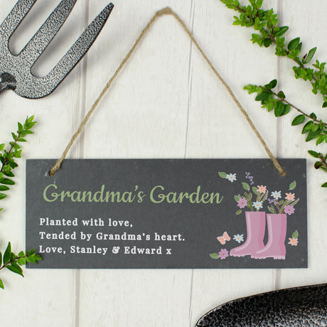 Personalised Floral Garden Slate Sign - Signs & Plaques at Gift Moments