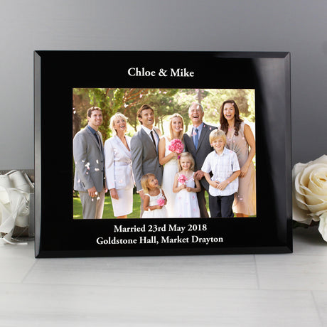 Personalised 5x7 Landscape Black Glass Photo Frame Default Title - Photo Frames at Gift Moments