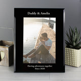 Personalised 5x7 Black Glass Photo Frame: 4 - Photo Frames By Gift Moments