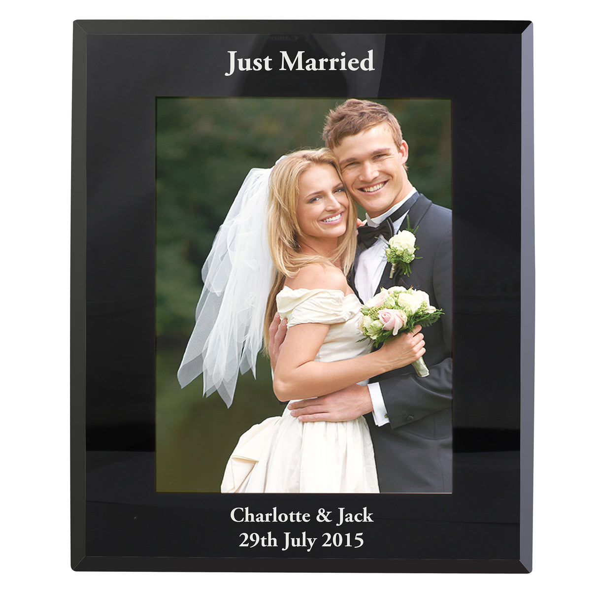 Personalised 5x7 Black Glass Photo Frame: 5 - Photo Frames By Gift Moments