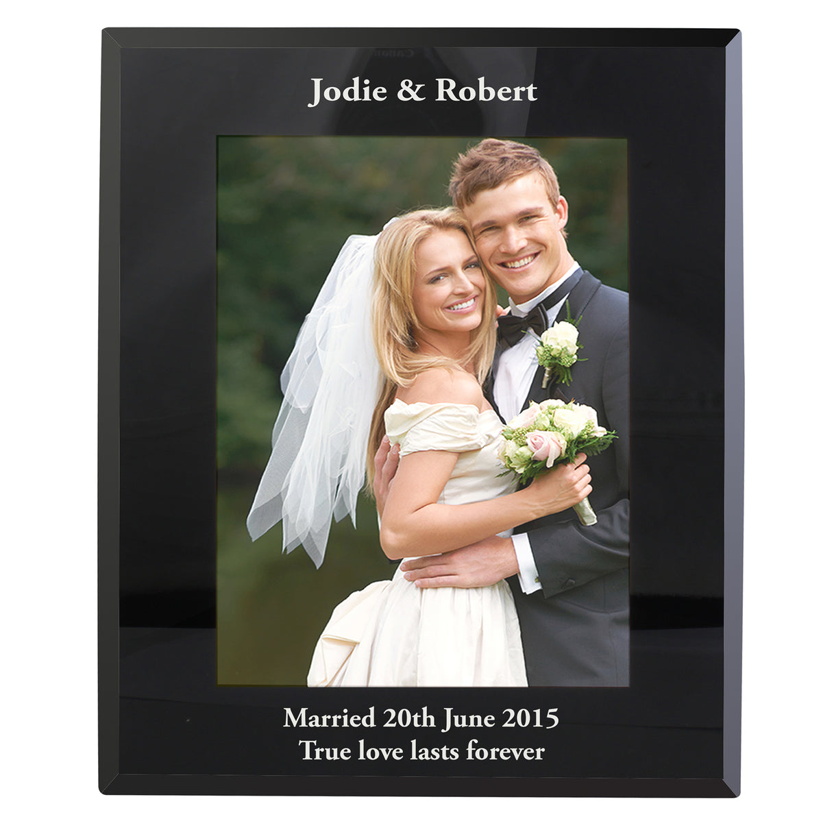 Personalised 5x7 Black Glass Photo Frame: 8 - Photo Frames By Gift Moments