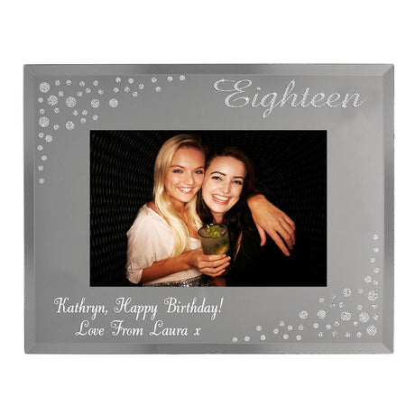 Personalised Eighteen Diamante Glass Photo Frame: 3 - Photo Frames By Gift Moments